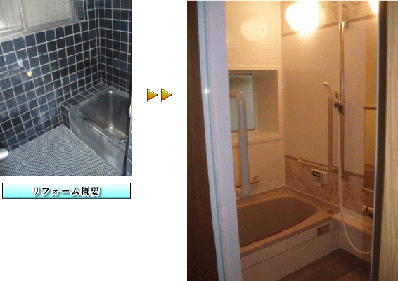 大阪府泉大津市浴室リフォーム施工事例　既存浴槽の大きさに合わしたピッタリサイズのユニットバス
